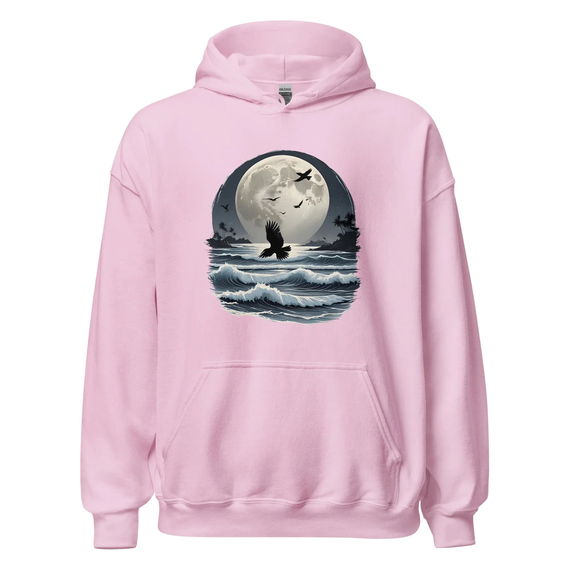 Unisex | Moonlight, Crow, Beach - Hoodie - AwRans Clothing