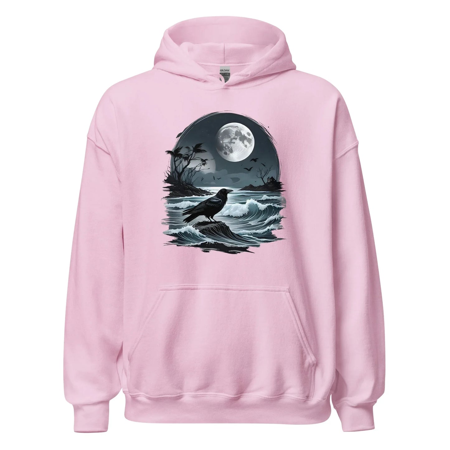 Unisex | Moon, Crow, Beach - Stylish Hoodie - AwRans Clothing