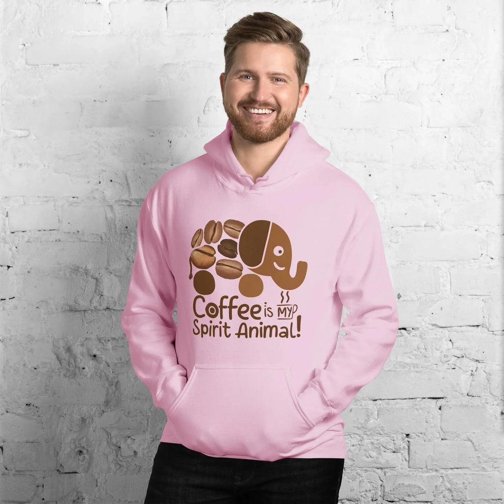 Unisex Hoodie | Coffee Is My Spirit Animal hoodie AwRans Clothing unisex-heavy-blend-hoodie-light-pink-front-681654aaa81e1