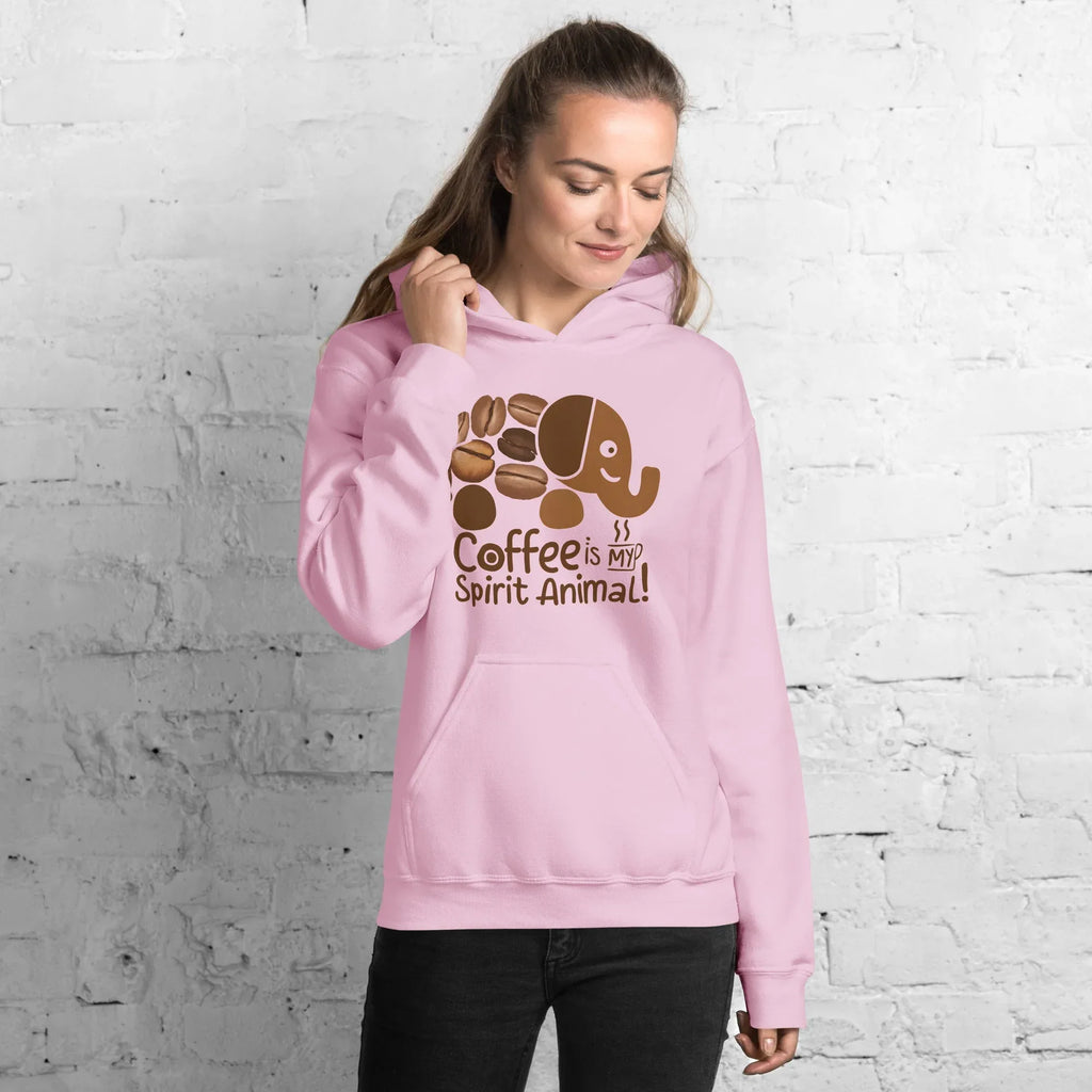 Unisex Hoodie | Coffee Is My Spirit Animal hoodie AwRans Clothing unisex-heavy-blend-hoodie-light-pink-front-681654aab26df
