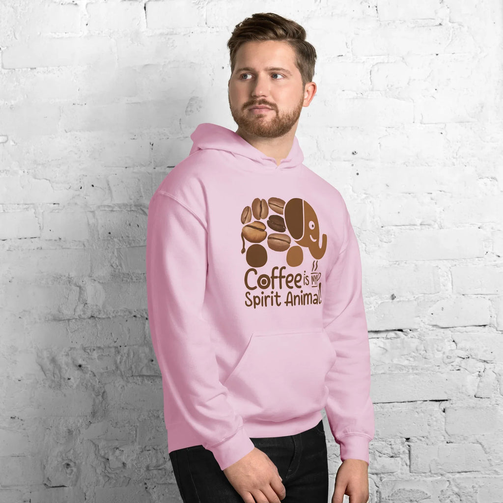 Unisex Hoodie | Coffee Is My Spirit Animal hoodie AwRans Clothing unisex-heavy-blend-hoodie-light-pink-right-front-681654aac2f59