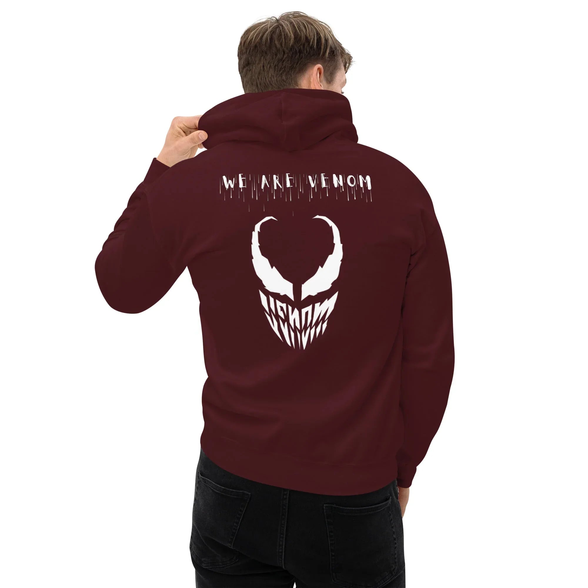 Men's | We Are Venom Hoodie Maroon hoodie AwRans Clothing unisex-heavy-blend-hoodie-maroon-back-663ffcf3895ac