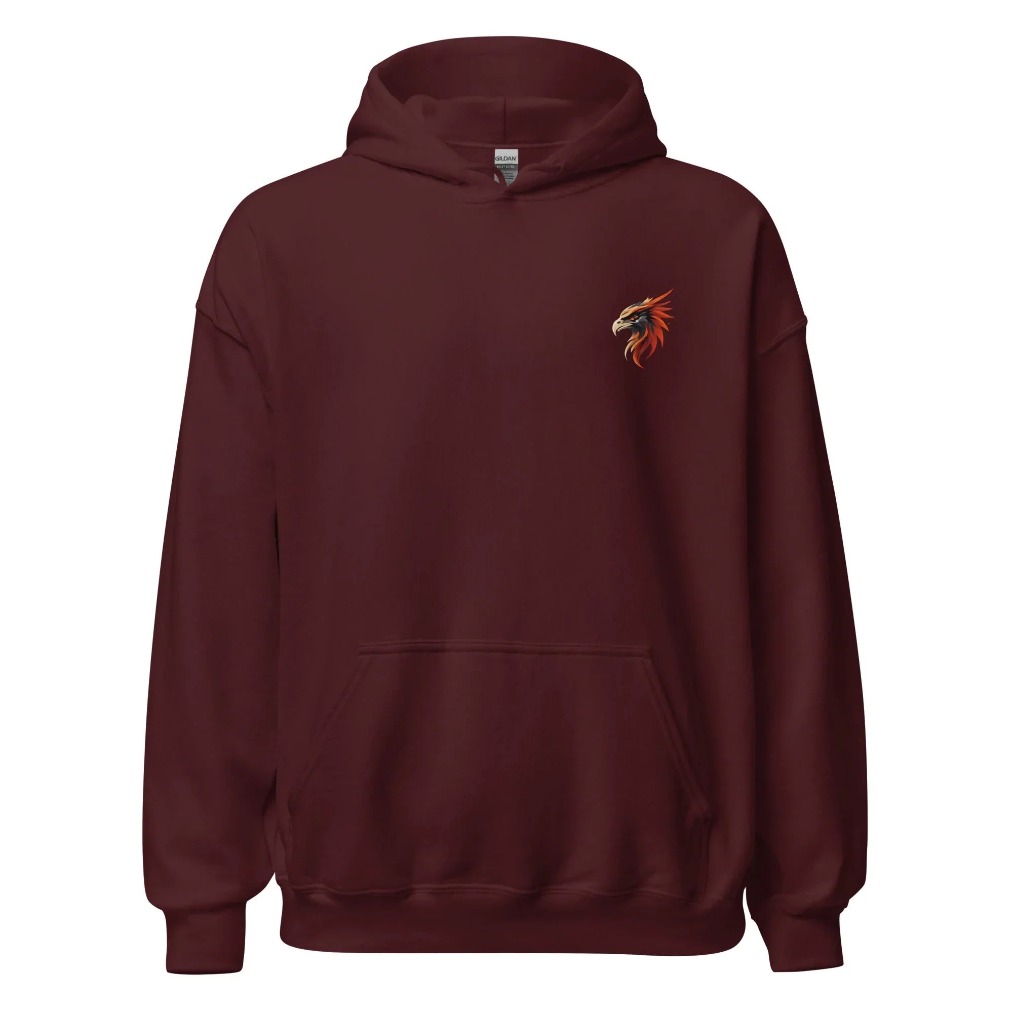 Unisex | Phoenix's Anger Hoodie Maroon hoodie AwRans Clothing unisex-heavy-blend-hoodie-maroon-front-663383166bc48
