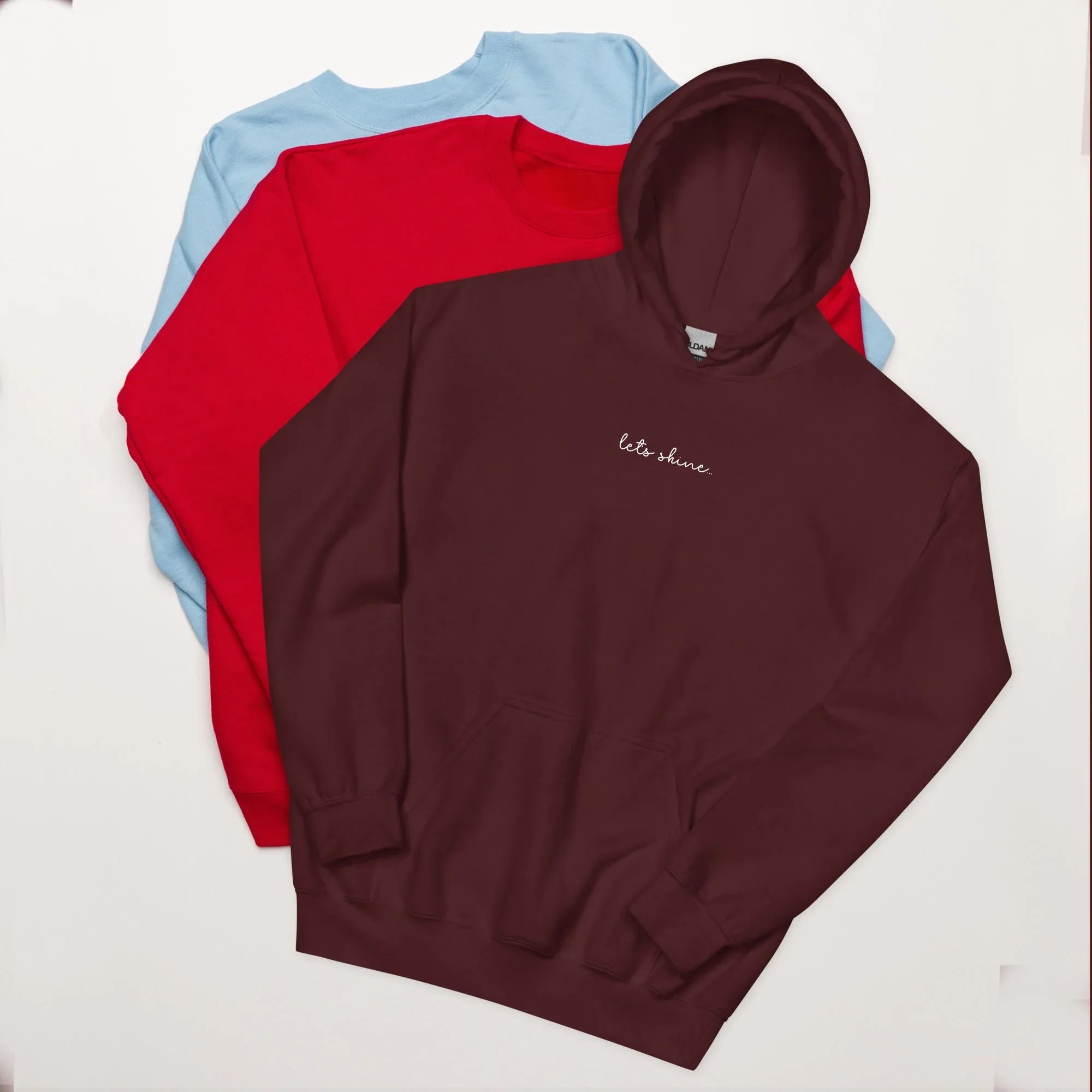 Unisex | Let's Shine Hoodie Maroon hoodie AwRans Clothing unisex-heavy-blend-hoodie-maroon-front-66504b361f5c2