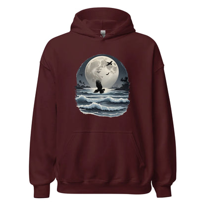 Unisex | Moonlight, Crow, Beach - Hoodie - AwRans Clothing