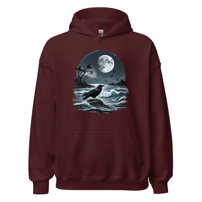 Unisex | Moon, Crow, Beach - Stylish Hoodie - AwRans Clothing