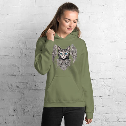 Women's | Cat With Wings Hoodie - AwRans Clothing