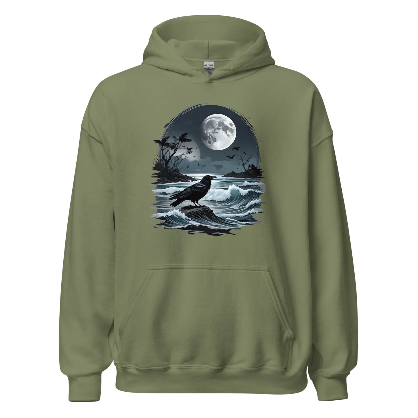 Unisex | Moon, Crow, Beach - Stylish Hoodie - AwRans Clothing
