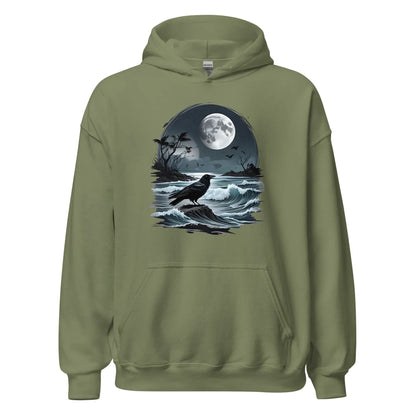 Unisex | Moon, Crow, Beach - Stylish Hoodie - AwRans Clothing