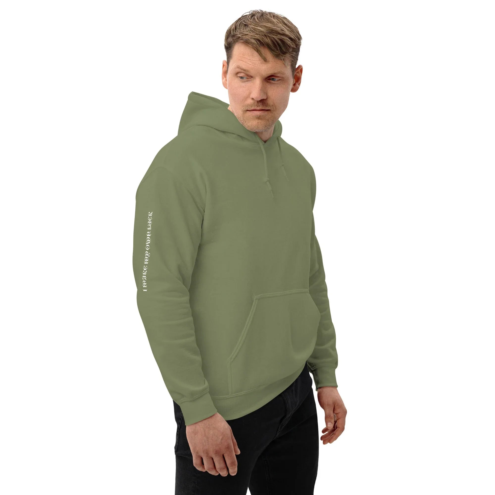 Men's | Your Luck Depends On Me Hoodie hoodie AwRans Clothing unisex-heavy-blend-hoodie-military-green-right-front-6651ba2d8a35c
