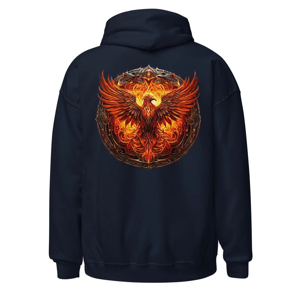Unisex | Phoenix's Anger Hoodie hoodie AwRans Clothing unisex-heavy-blend-hoodie-navy-back-663383166b4ac