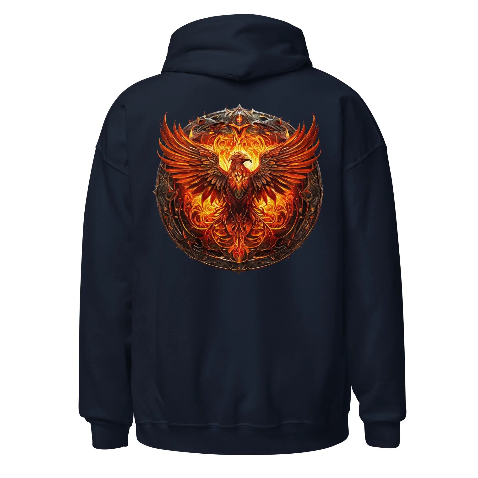 Unisex | Phoenix's Anger Hoodie hoodie AwRans Clothing unisex-heavy-blend-hoodie-navy-back-663383166b4ac