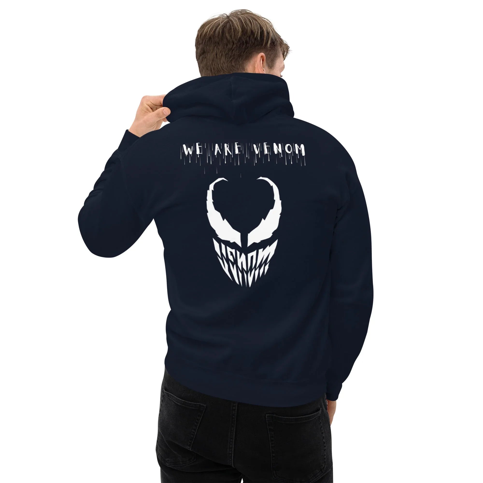 Men's | We Are Venom Hoodie Navy hoodie AwRans Clothing unisex-heavy-blend-hoodie-navy-back-663ffcf387d03