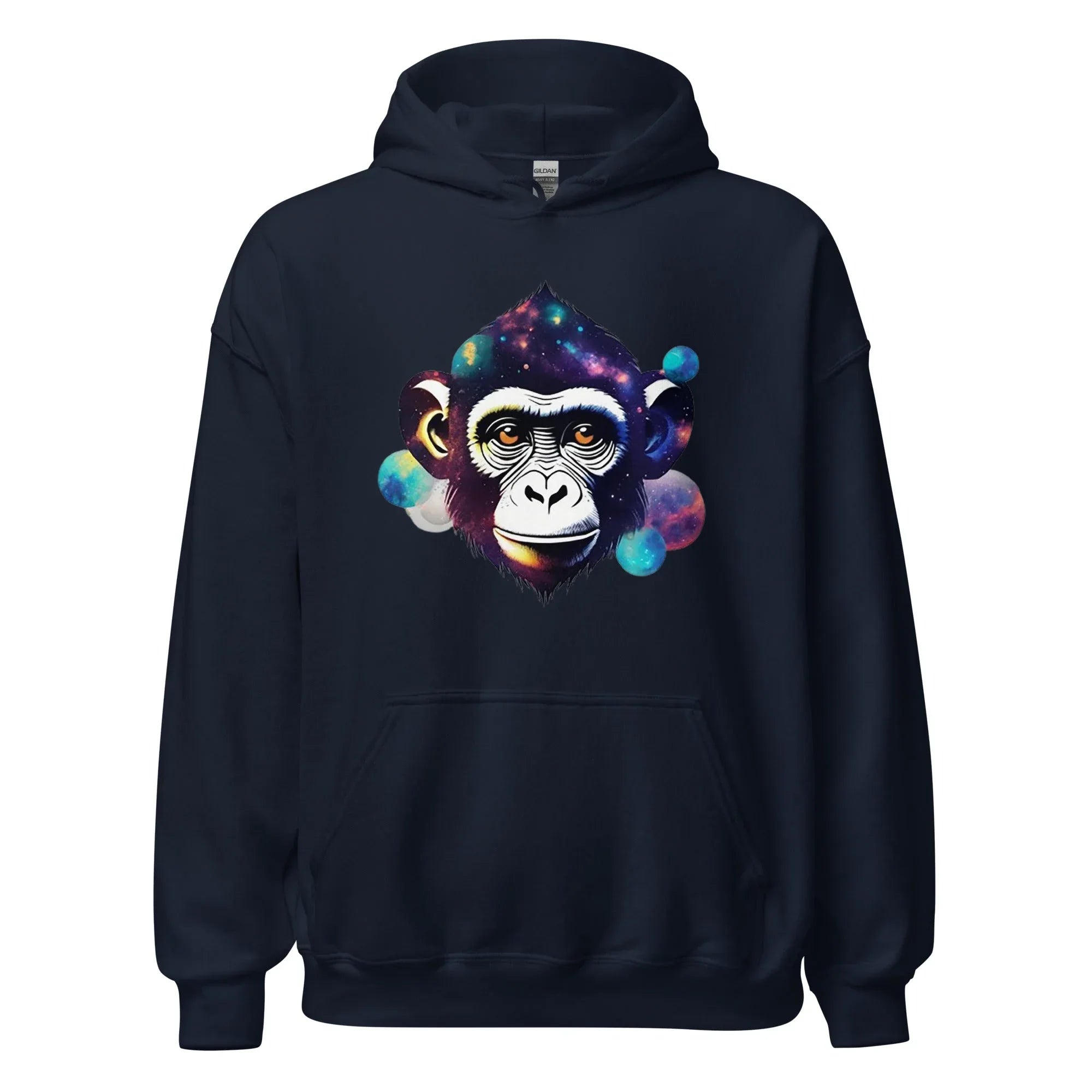 Unisex | Dreamy Monkey Hoodie Navy Hoodie AwRans Clothing unisex-heavy-blend-hoodie-navy-front-65f105c3bef1b