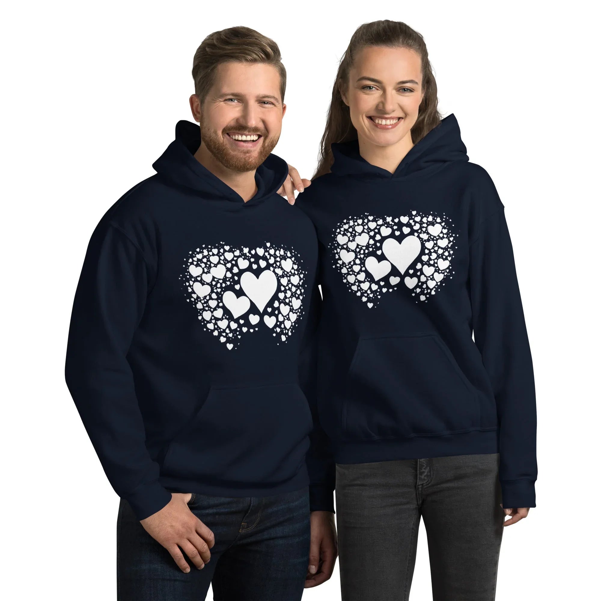 Unisex | Black Hearts Hoodie Navy hoodie AwRans Clothing unisex-heavy-blend-hoodie-navy-front-6620a1a83aa31
