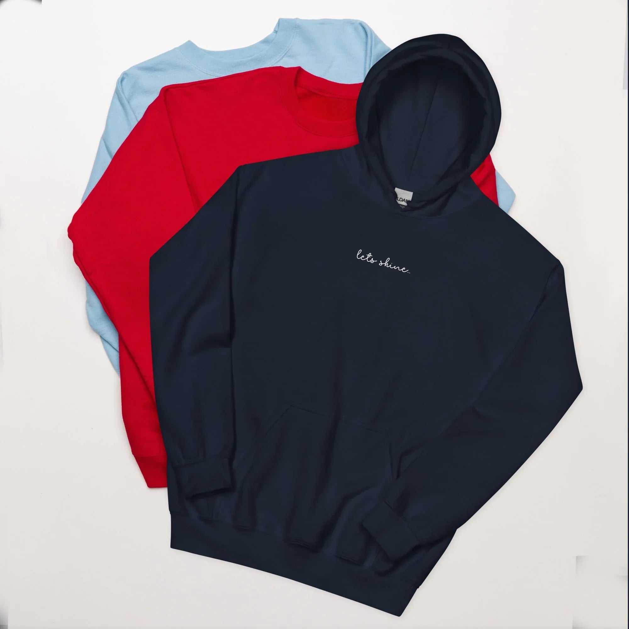 Unisex | Let's Shine Hoodie Navy hoodie AwRans Clothing unisex-heavy-blend-hoodie-navy-front-66504b3617033