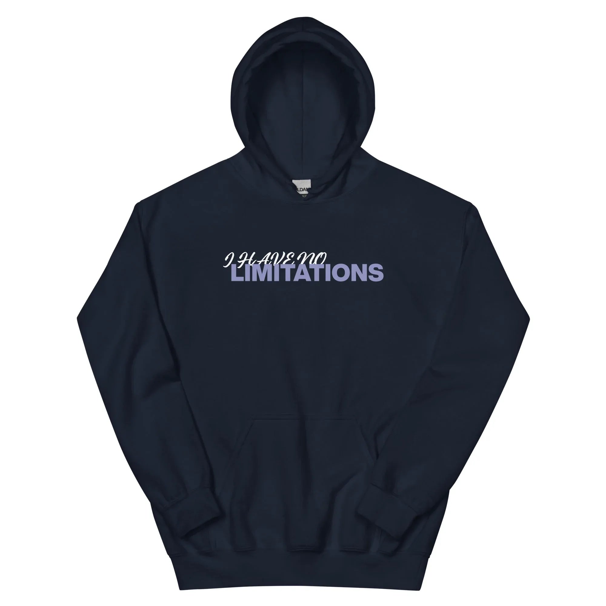 Unisex | I Have No Limitations Hoodie Navy hoodie AwRans Clothing unisex-heavy-blend-hoodie-navy-front-66505c56ee6cf