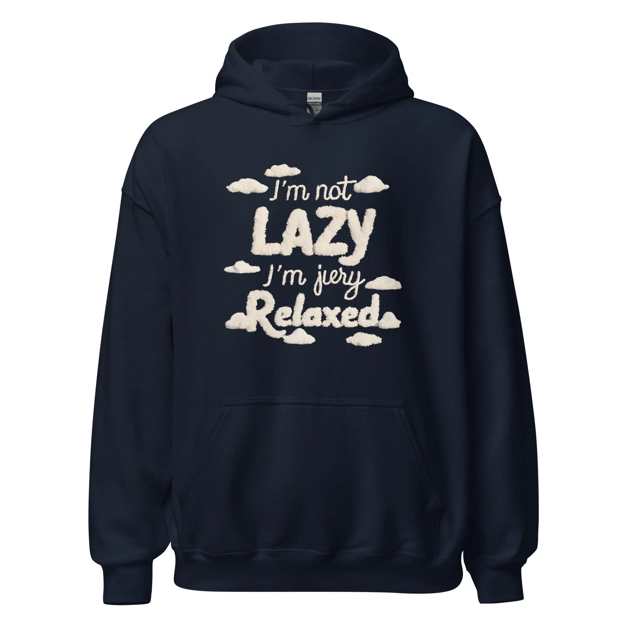 Unisex | I'm Not Lazy I'm Just Relaxed Hoodie Navy hoodie AwRans Clothing unisex-heavy-blend-hoodie-navy-front-665ca1846f4b2