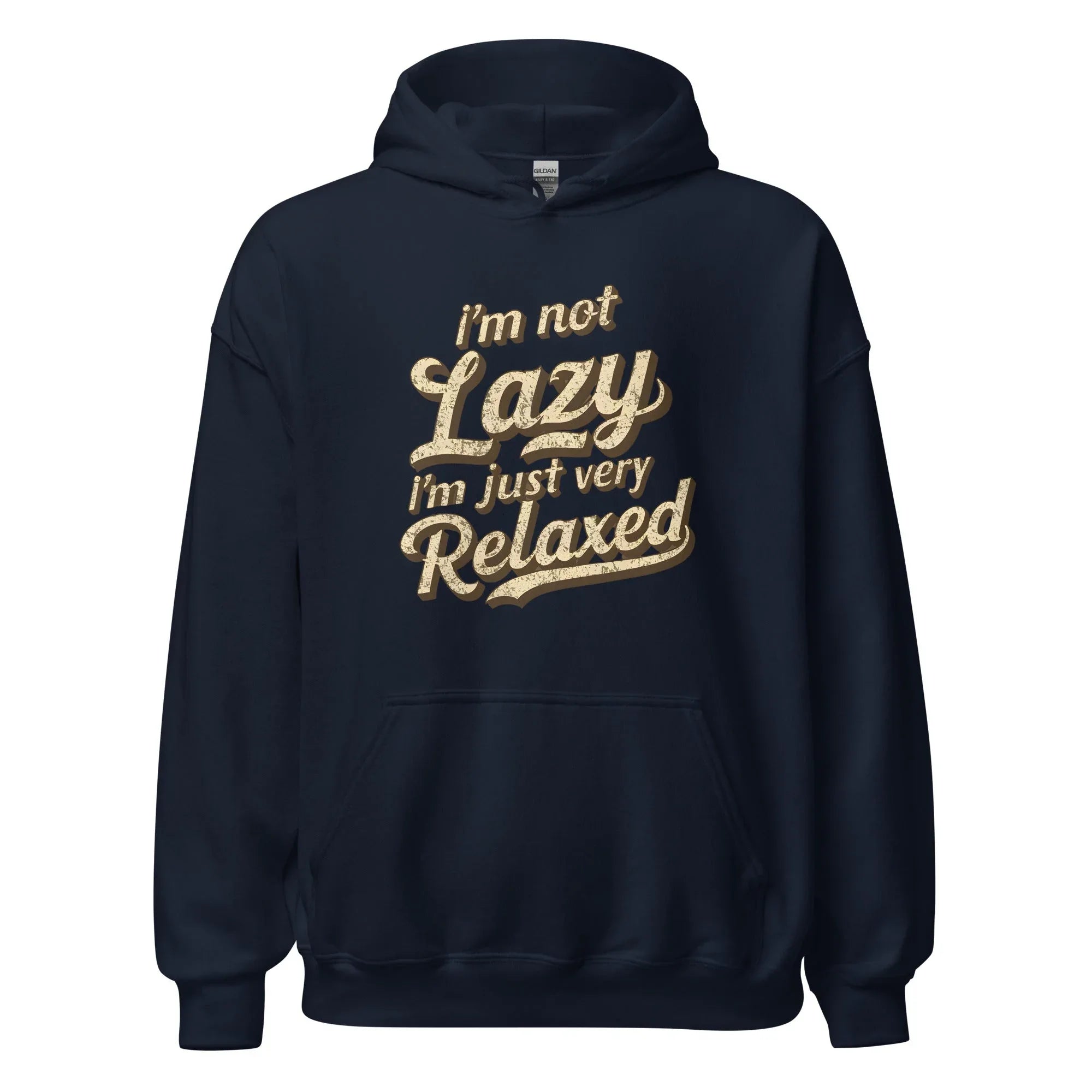 Unisex | I'm Not Lazy - I'm Just Relaxed Hoodie Navy hoodie AwRans Clothing unisex-heavy-blend-hoodie-navy-front-665d2f2bc9f5c
