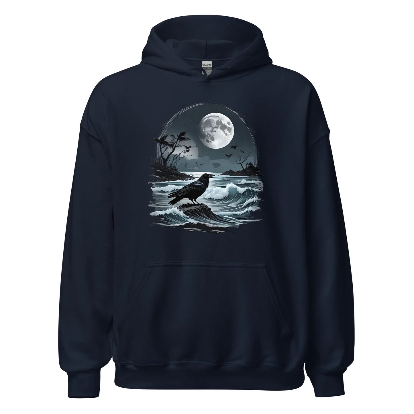 Unisex | Moon, Crow, Beach - Stylish Hoodie - AwRans Clothing