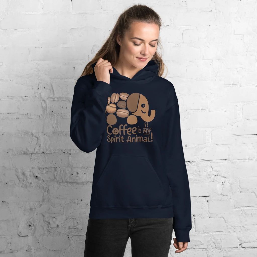 Unisex Hoodie | Coffee Is My Spirit Animal hoodie AwRans Clothing unisex-heavy-blend-hoodie-navy-front-681654aa351ad