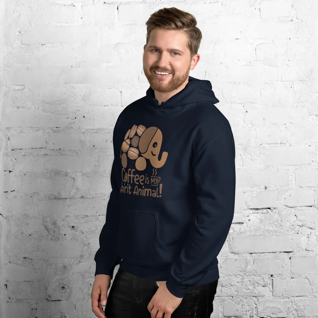 Unisex Hoodie | Coffee Is My Spirit Animal hoodie AwRans Clothing unisex-heavy-blend-hoodie-navy-left-front-681654aa2a274