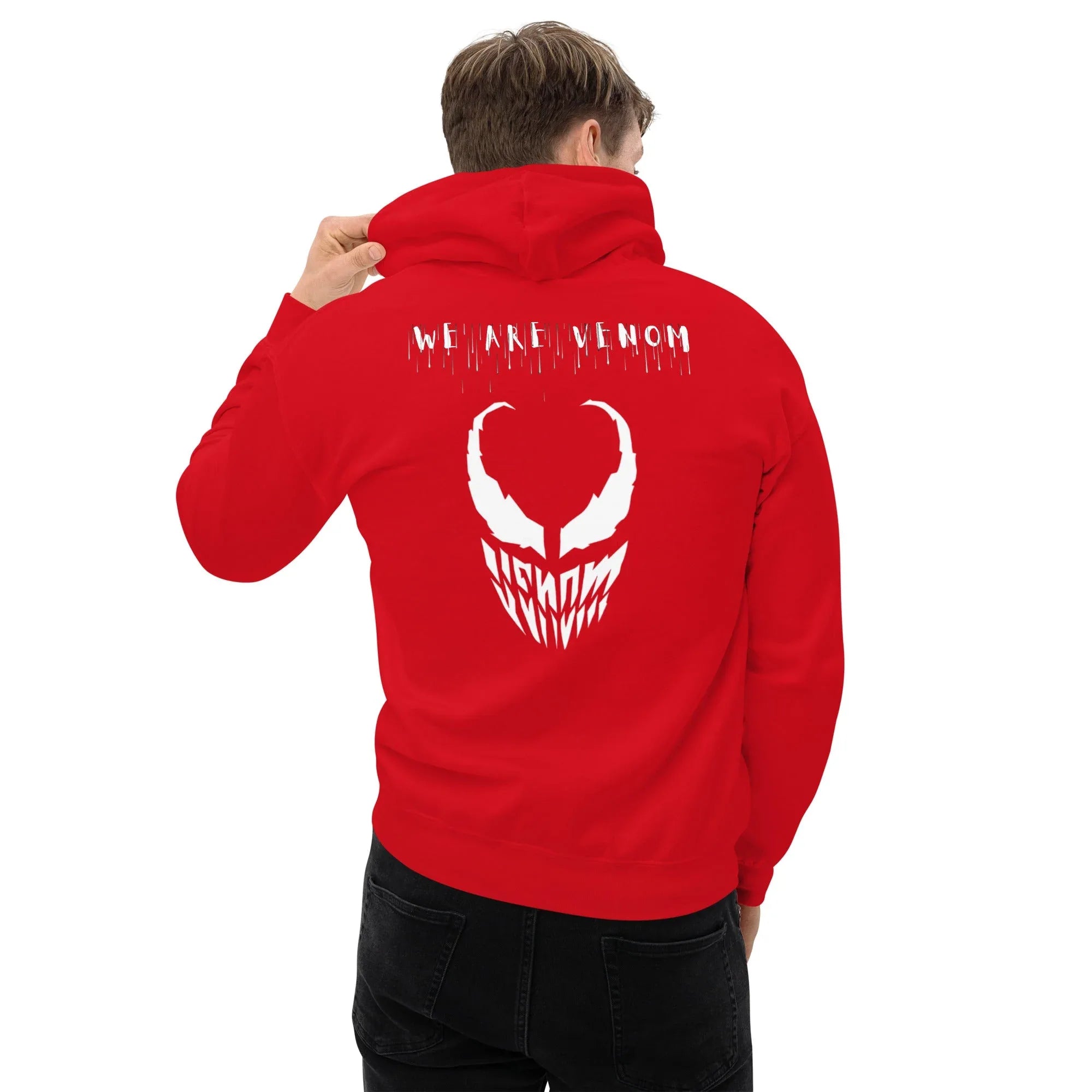 Men's | We Are Venom Hoodie Red hoodie AwRans Clothing unisex-heavy-blend-hoodie-red-back-663ffcf38ef0e