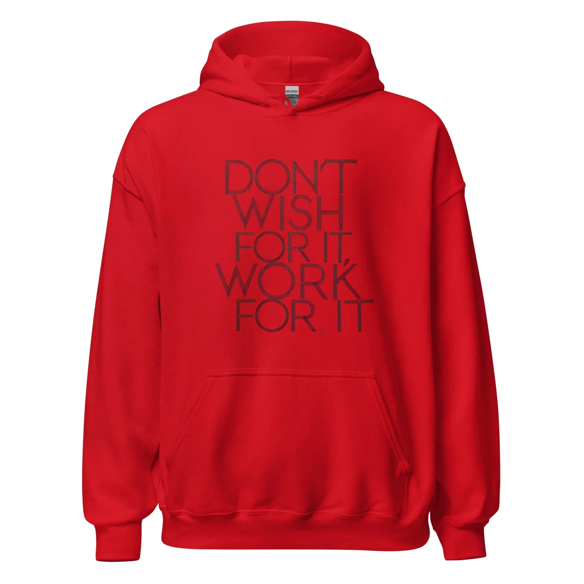 Unisex | DON'T WISH FOR IT - WORK FOR IT Stylish Hoodie Red hoodie AwRans Clothing unisex-heavy-blend-hoodie-red-front-665d00c022b94