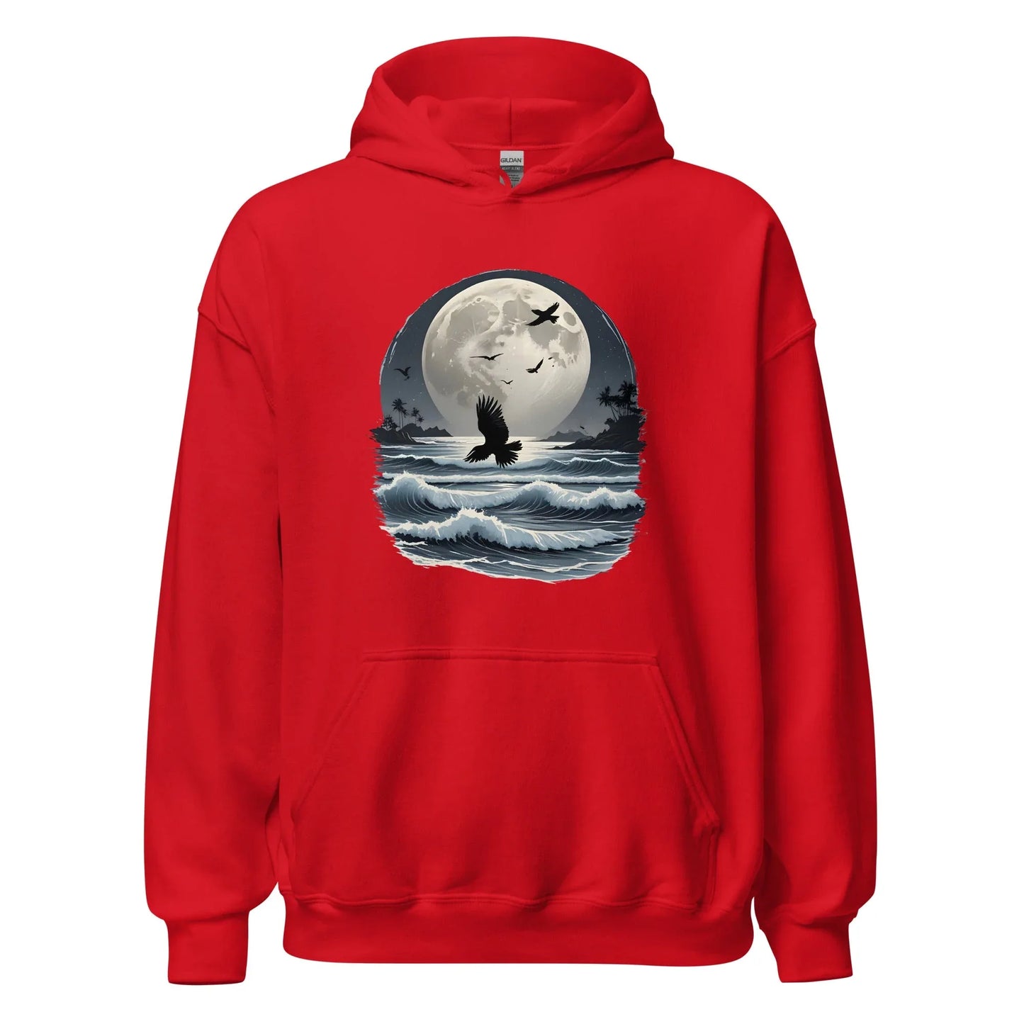 Unisex | Moonlight, Crow, Beach - Hoodie - AwRans Clothing