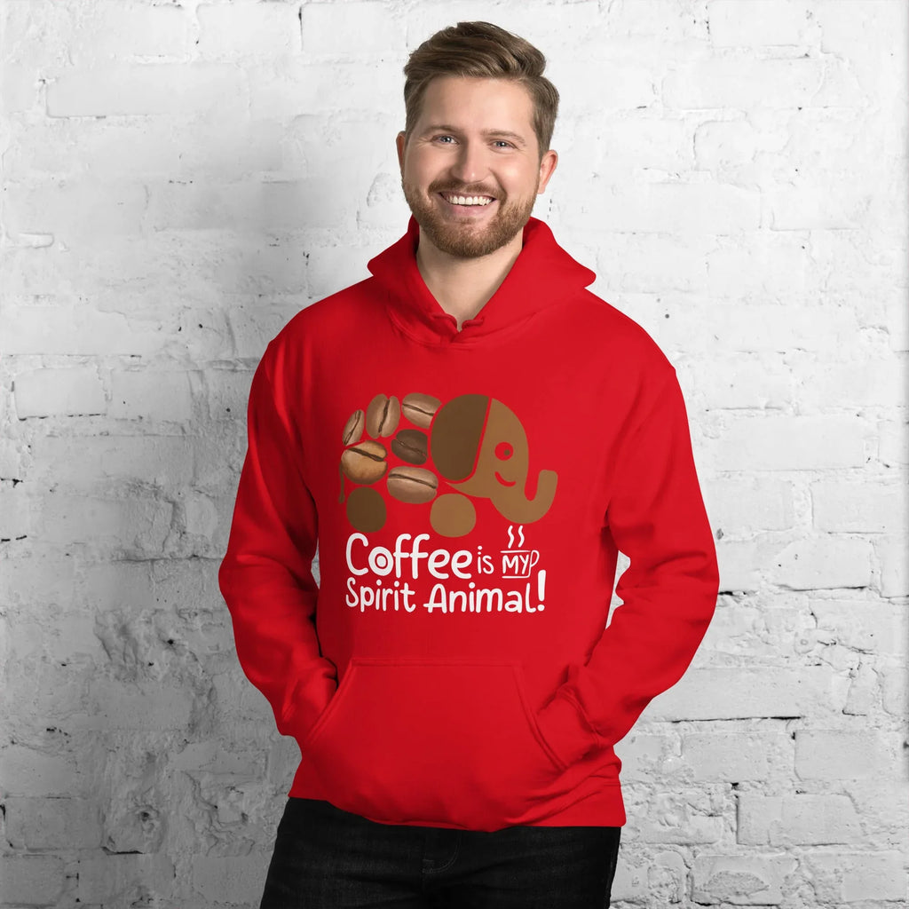 Unisex Hoodie | Coffee Is My Spirit Animal hoodie AwRans Clothing unisex-heavy-blend-hoodie-red-front-681635a53f343
