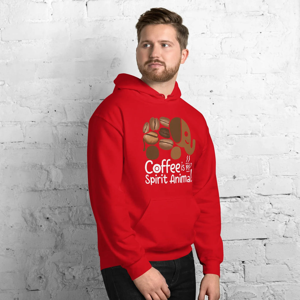 Unisex Hoodie | Coffee Is My Spirit Animal hoodie AwRans Clothing unisex-heavy-blend-hoodie-red-right-front-681635a52a0c0