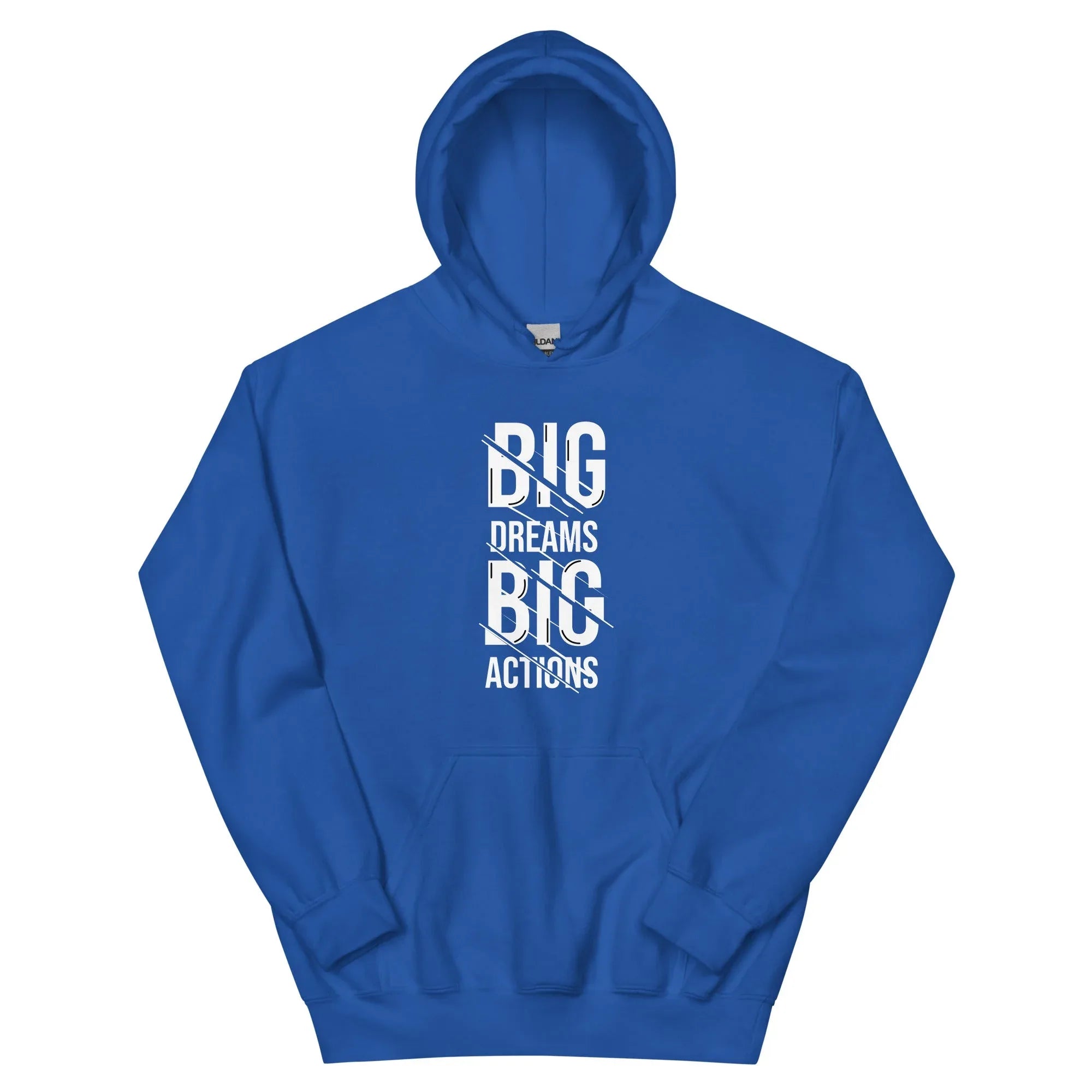 Unisex | Big Dreams Big Actions Hoodie Royal hoodie AwRans Clothing unisex-heavy-blend-hoodie-royal-front-664db663cc82a