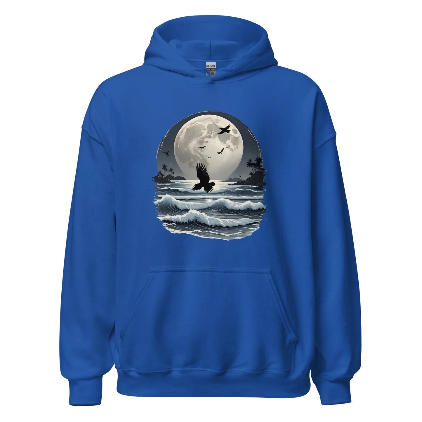 Unisex | Moonlight, Crow, Beach - Hoodie - AwRans Clothing