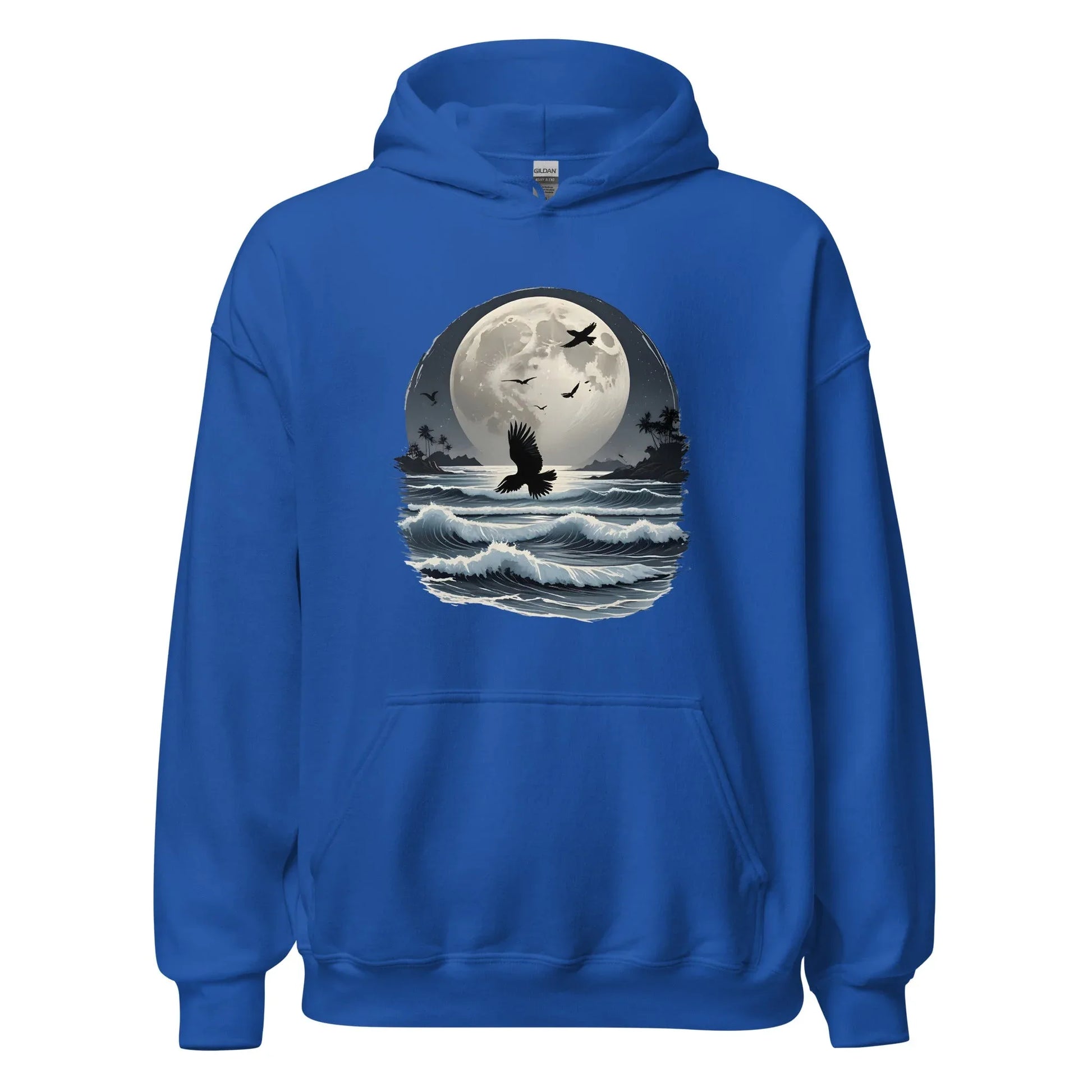 Unisex | Moonlight, Crow, Beach - Hoodie - AwRans Clothing