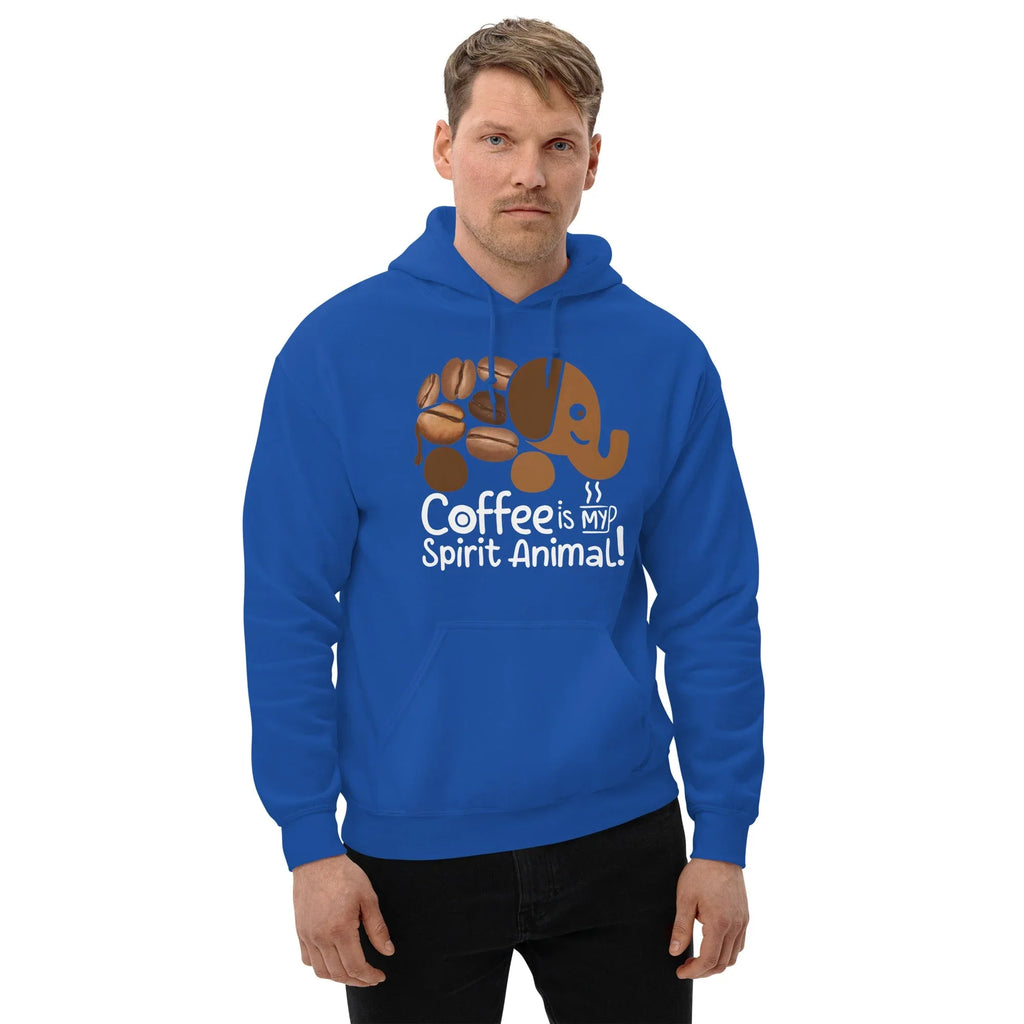 Unisex Hoodie | Coffee Is My Spirit Animal hoodie AwRans Clothing unisex-heavy-blend-hoodie-royal-front-681635a67839c