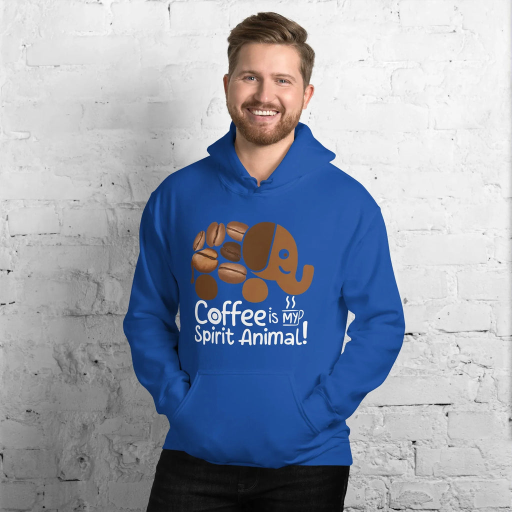 Unisex Hoodie | Coffee Is My Spirit Animal hoodie AwRans Clothing unisex-heavy-blend-hoodie-royal-front-681635a67db0c