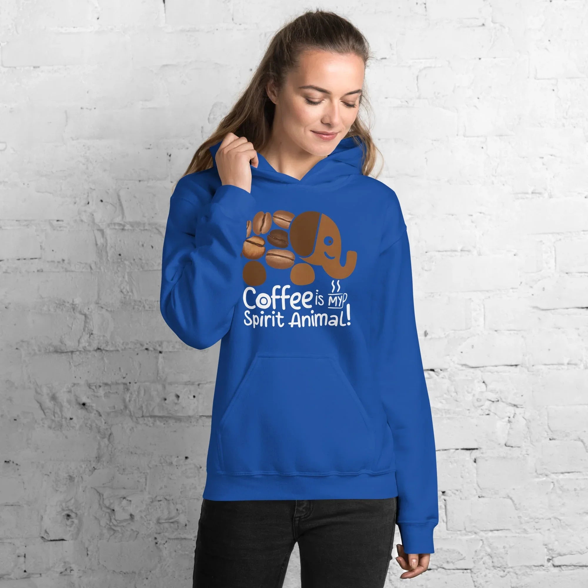 Unisex Hoodie | Coffee Is My Spirit Animal hoodie AwRans Clothing unisex-heavy-blend-hoodie-royal-front-681635a68385a