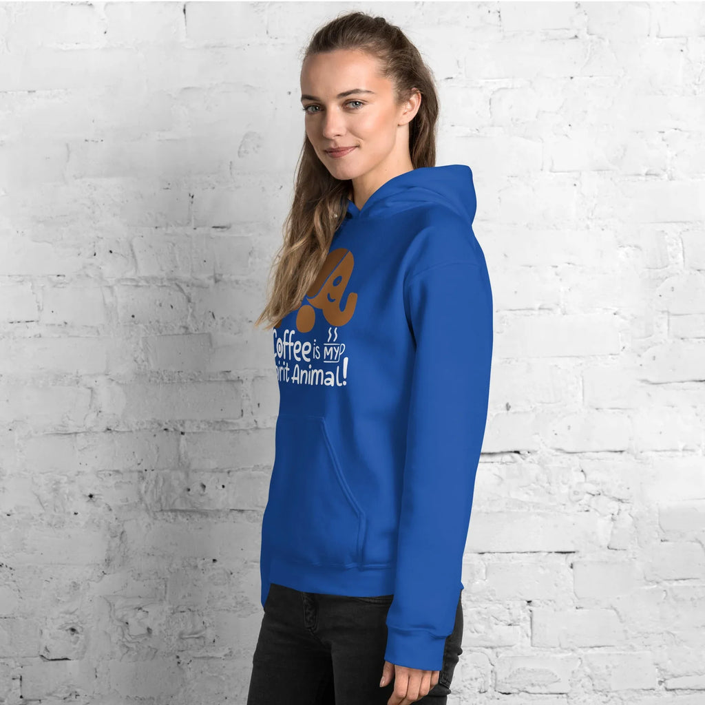 Unisex Hoodie | Coffee Is My Spirit Animal hoodie AwRans Clothing unisex-heavy-blend-hoodie-royal-left-front-681635a65e78c