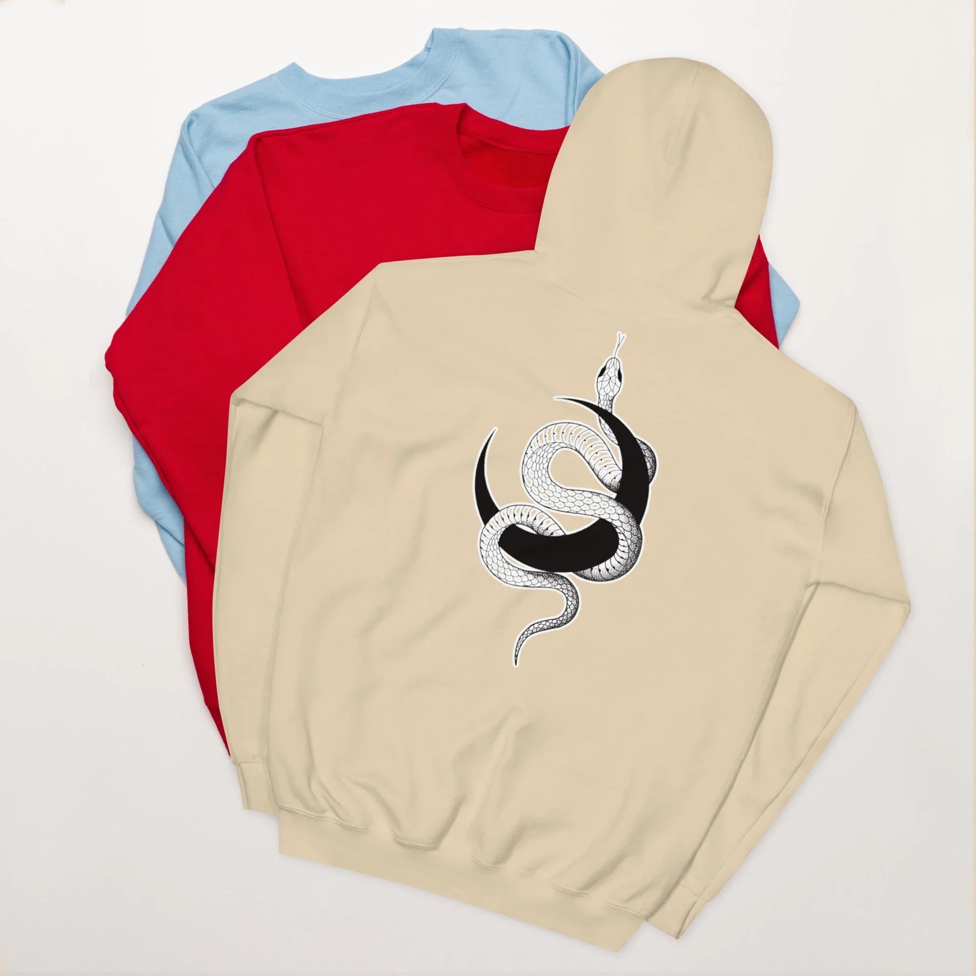 Unisex | Moon Snake Hoodie Sand hoodie AwRans Clothing unisex-heavy-blend-hoodie-sand-back-66403b39cd20d