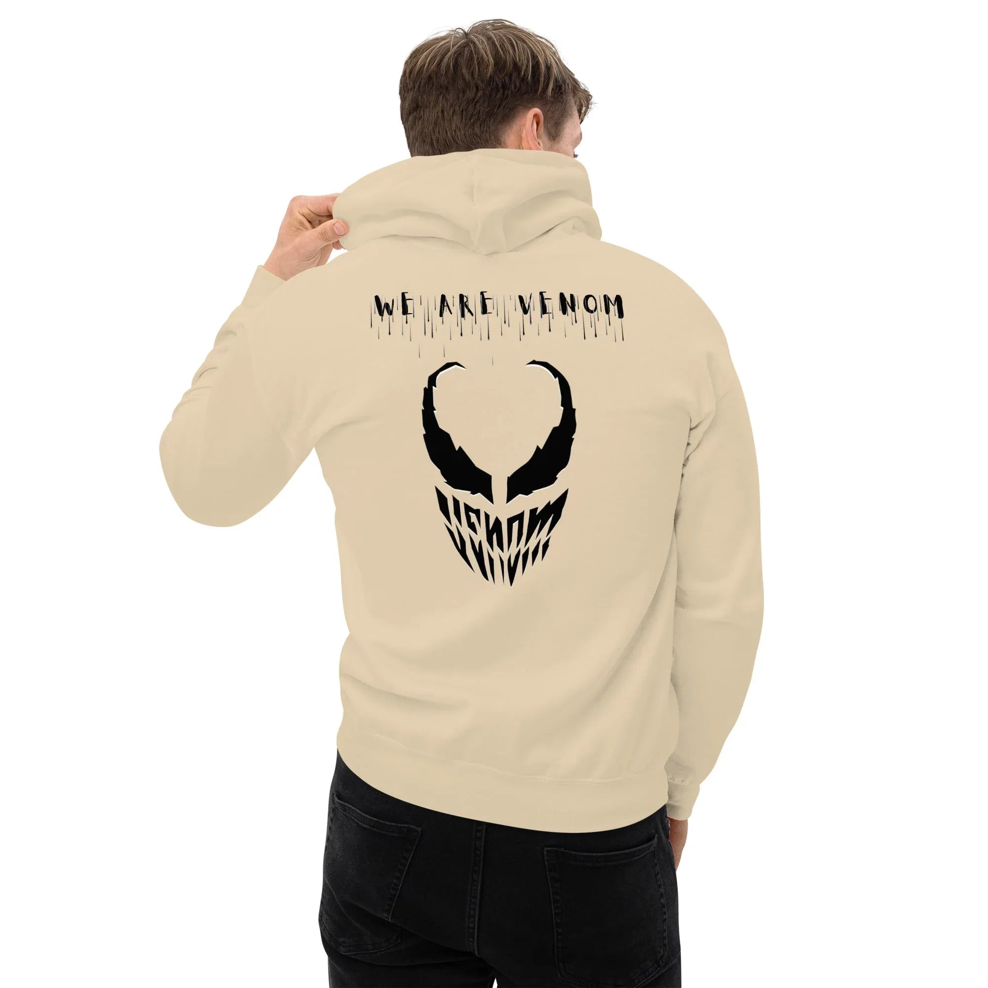 Men's | We Are Venom Hoodie Sand hoodie AwRans Clothing unisex-heavy-blend-hoodie-sand-back-66506152d383c