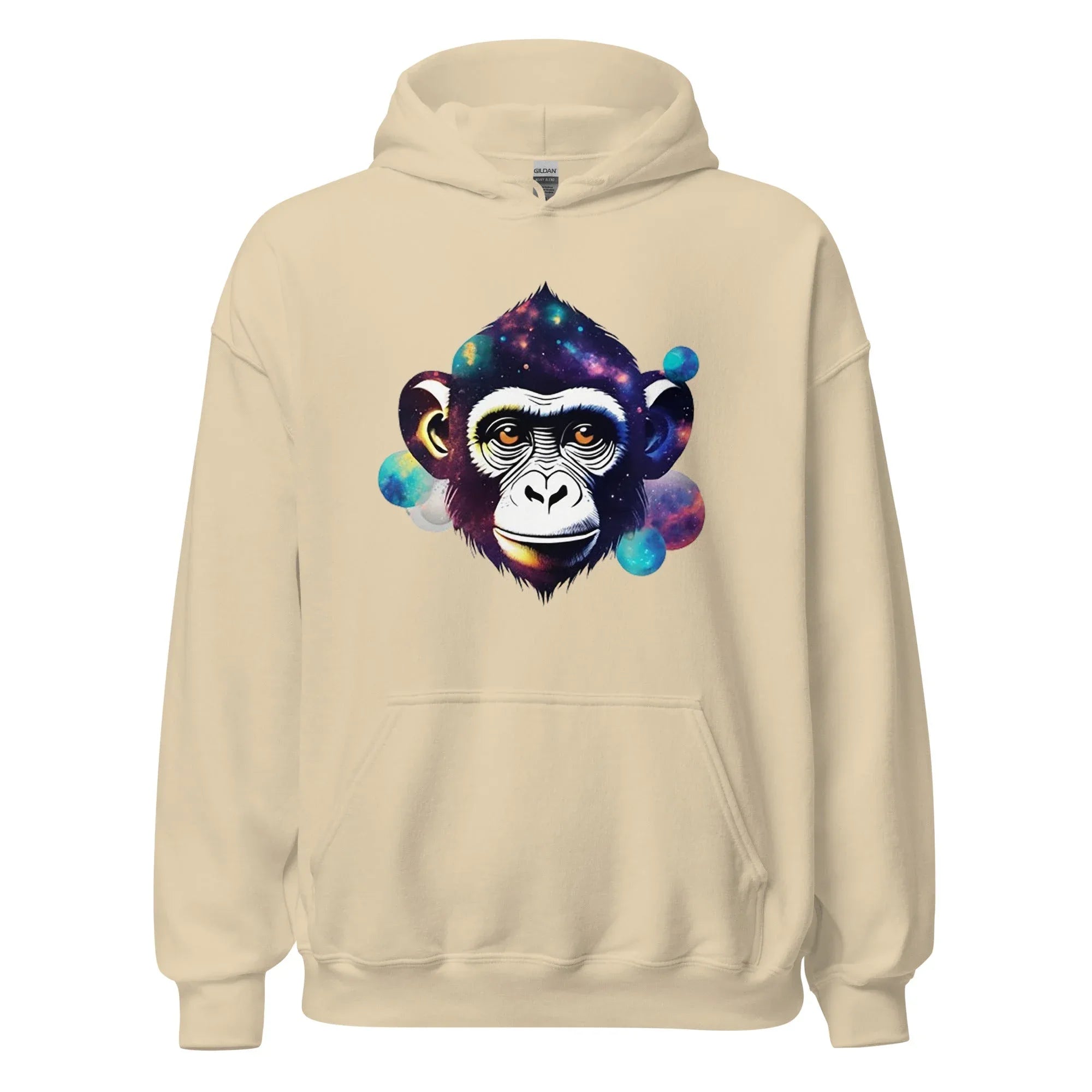 Unisex | Dreamy Monkey Hoodie Sand Hoodie AwRans Clothing unisex-heavy-blend-hoodie-sand-front-65f105c3daef2