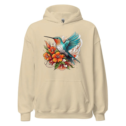 Unisex | Flying Bird With Flowers Hoodie - AwRans Clothing