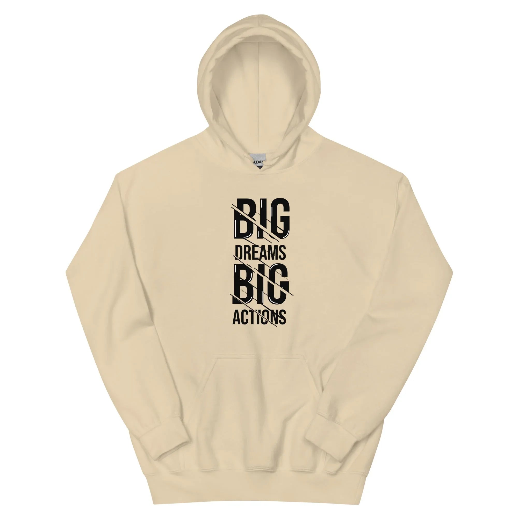 Unisex | Big Dreams Big Actions Hoodie Sand hoodie AwRans Clothing unisex-heavy-blend-hoodie-sand-front-66316e410ae91