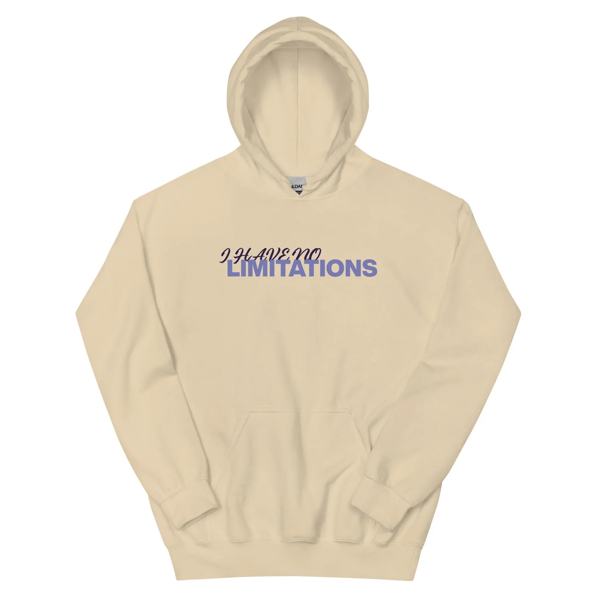 Unisex | I Have No Limitations Hoodie Sand hoodie AwRans Clothing unisex-heavy-blend-hoodie-sand-front-663ffa7ad5fa8