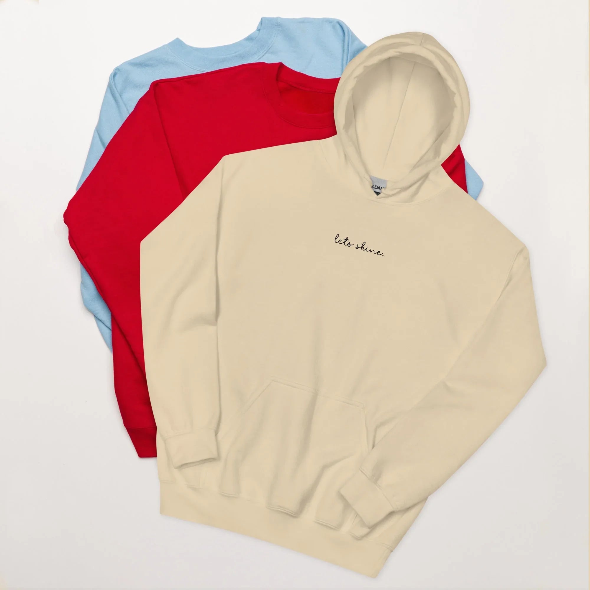 Unisex | Let's Shine Hoodie Sand hoodie AwRans Clothing unisex-heavy-blend-hoodie-sand-front-66504b63d3b5f