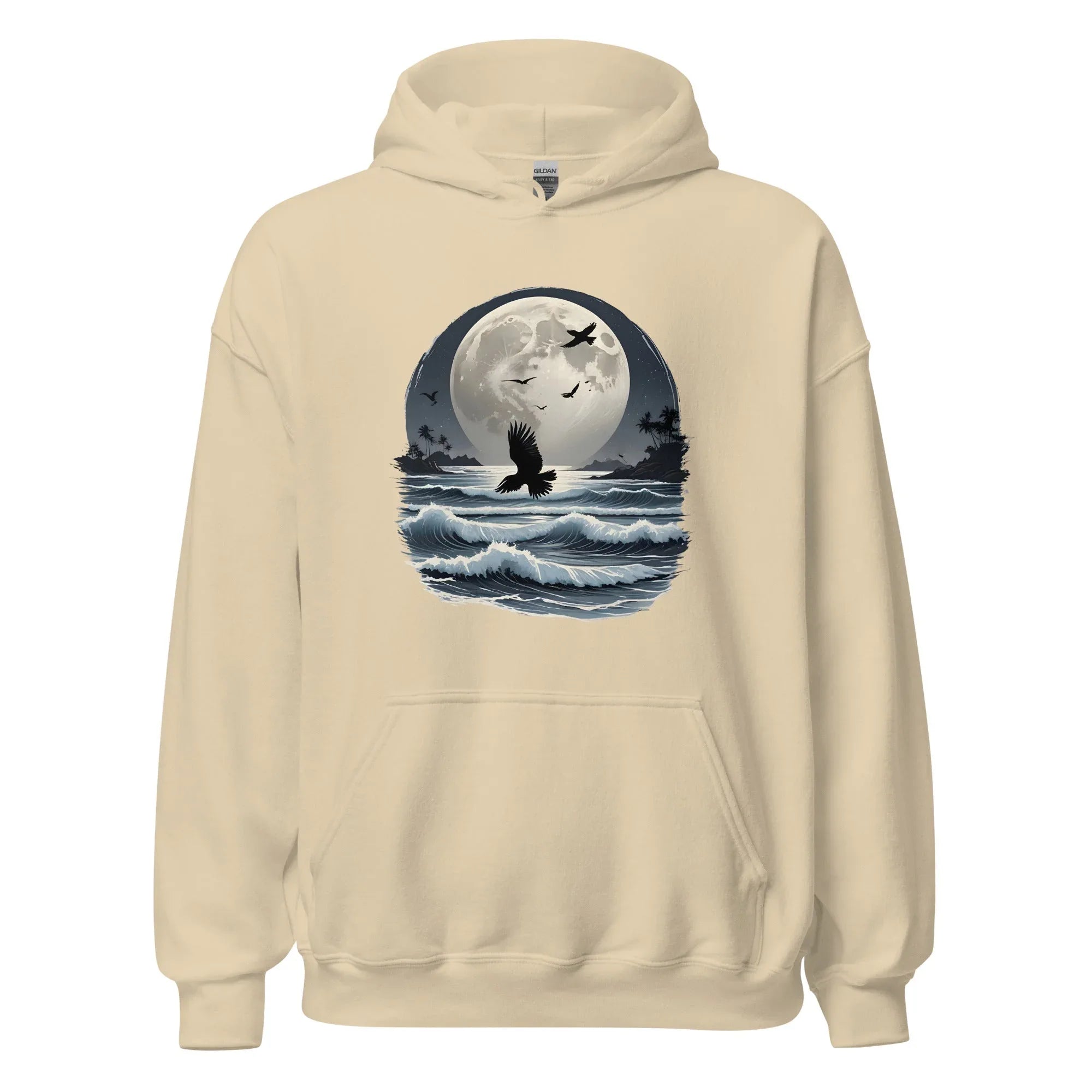 Unisex | Moonlight, Crow, Beach - Hoodie - AwRans Clothing