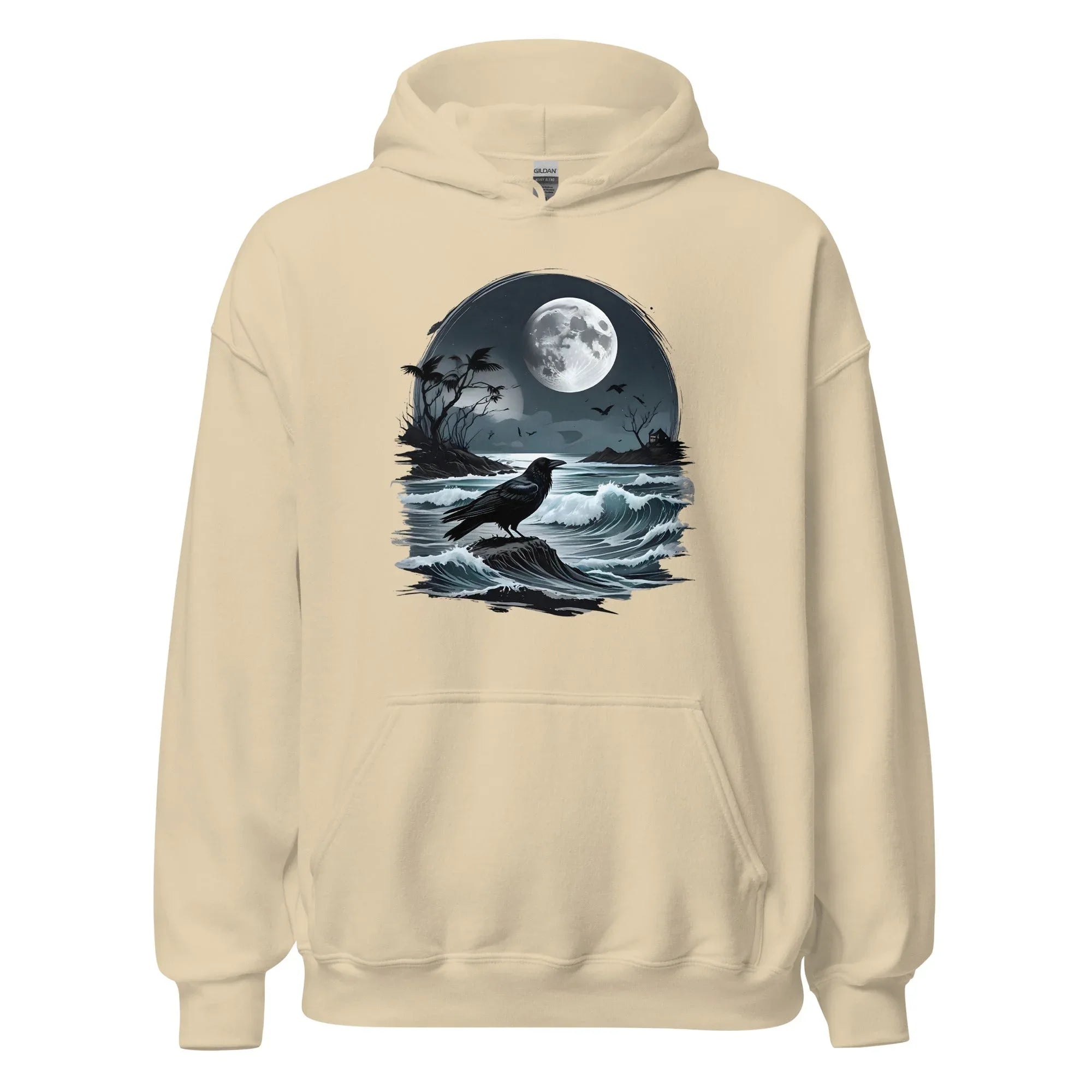 Unisex | Moon, Crow, Beach - Stylish Hoodie - AwRans Clothing