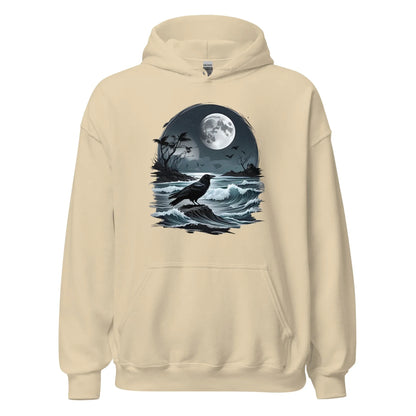 Unisex | Moon, Crow, Beach - Stylish Hoodie - AwRans Clothing