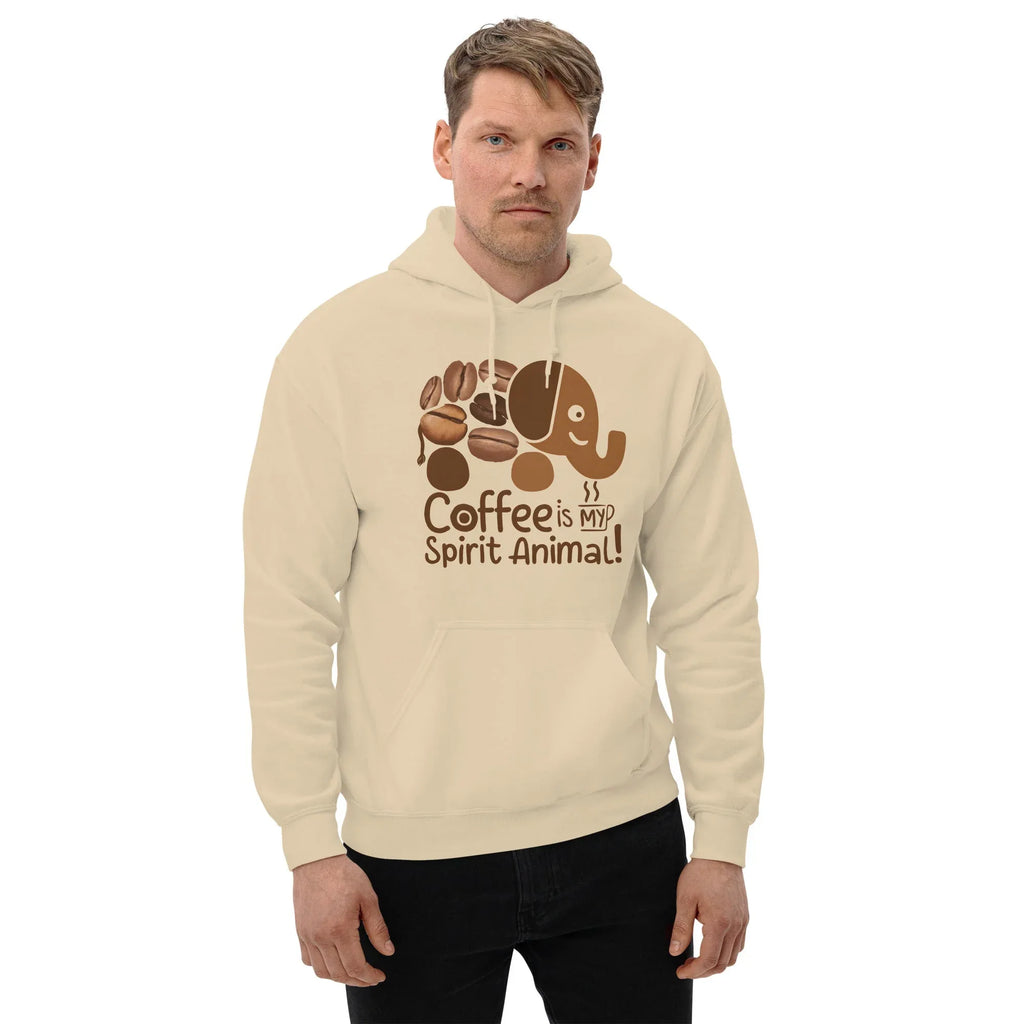 Unisex Hoodie | Coffee Is My Spirit Animal hoodie AwRans Clothing unisex-heavy-blend-hoodie-sand-front-681654aaf33f1