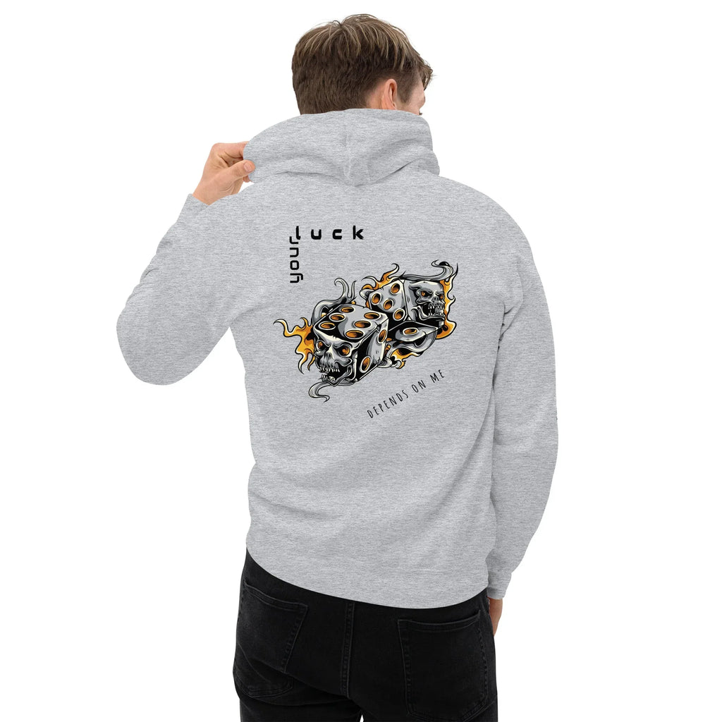 Men's | Your Luck Depends On Me Hoodie hoodie AwRans Clothing unisex-heavy-blend-hoodie-sport-grey-back-664037937182f